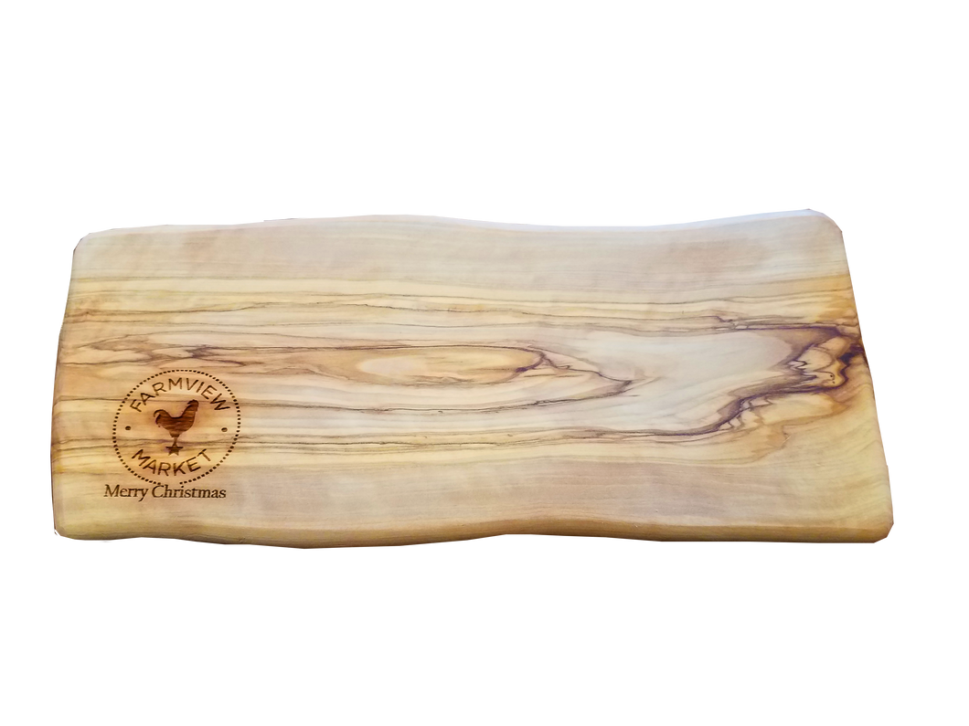 Olive Wood Farmview Merry Christmas Serving Board