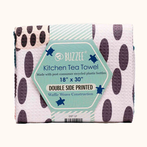 Buzzee Double Sided Tea Towel - Coral Flower