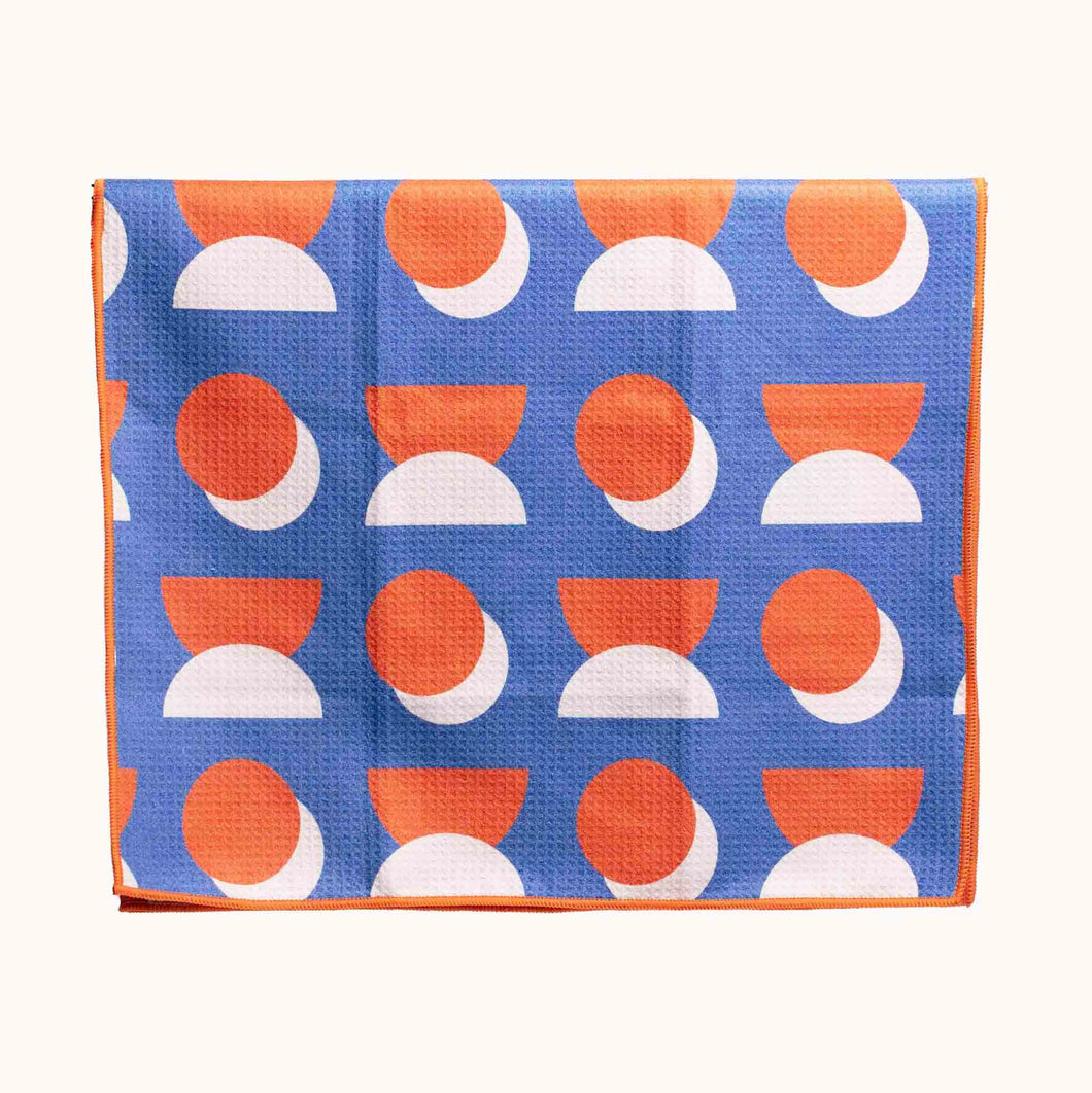 Buzzee Double Sided Tea Towel - Retro Blue