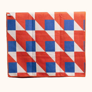 Buzzee Double Sided Tea Towel - Retro Blue