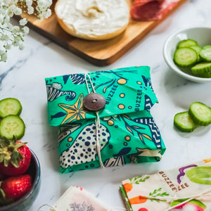 Buzzee Reusable Sandwich Wrap - Aqua