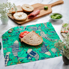 Load image into Gallery viewer, Buzzee Reusable Sandwich Wrap - Aqua
