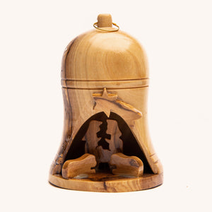 Olive Wood Bell Ornament